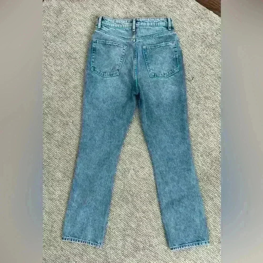Lovers + Friends Revolve Reece High Rise Rigid Slim Straight Jeans Size 25 - Picture 2 of 8